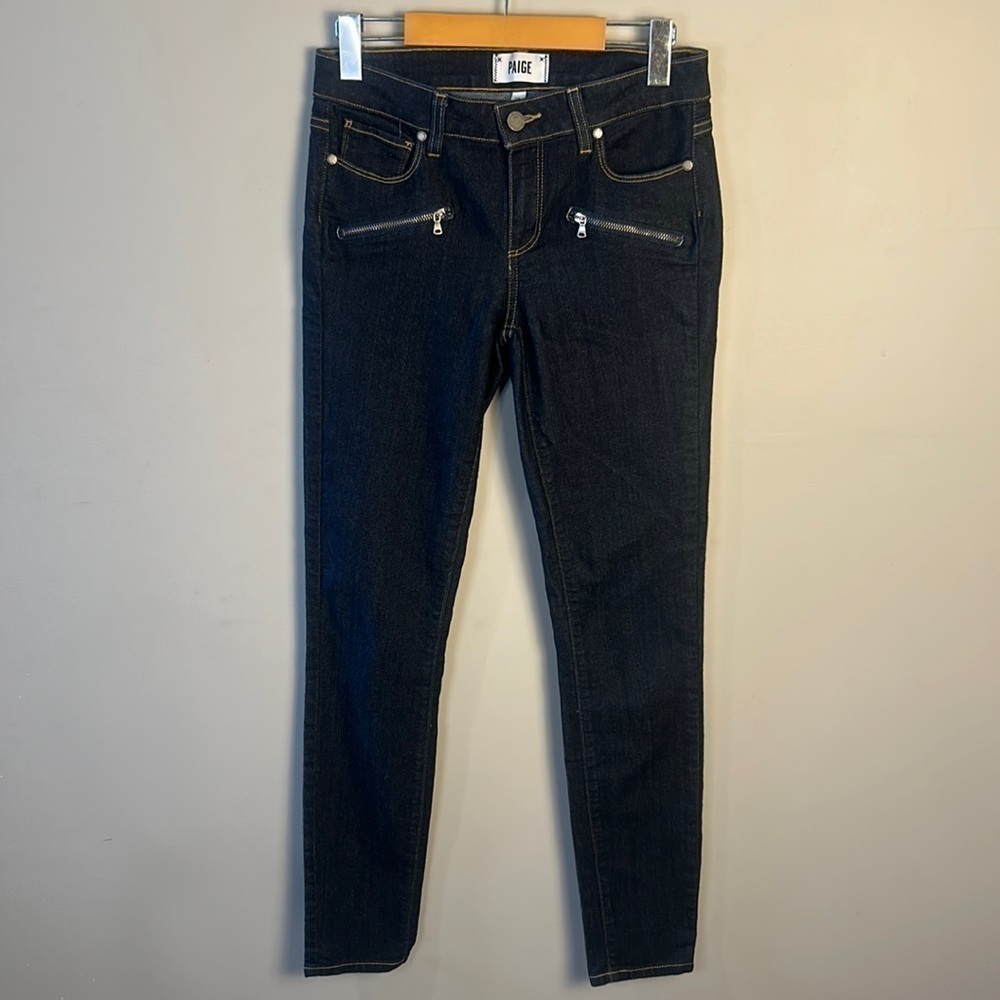 PAIGE Indio Zip Dark Wash Jean Women's Size 28